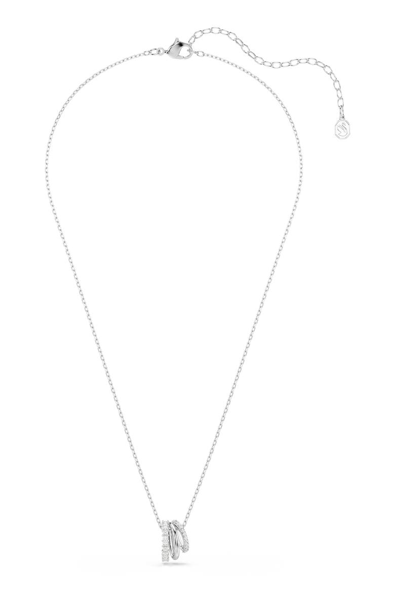 Hyperbola Ring Pendant Necklace, Alternate, color, WHITE/ SILVER