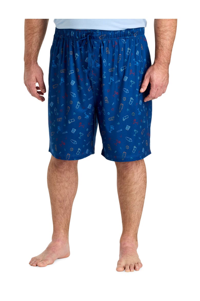 Big & Tall Performance Drink Jam Lounge Shorts, Main, color, NAVY