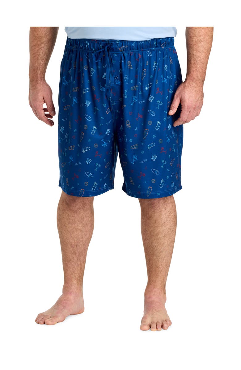 Harbor Bay by DXL Big & Tall Performance Drink Jam Lounge Shorts, Main, color, Navy