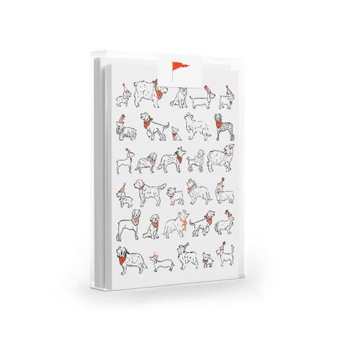 Dogs with Party Hats Set of 8 Greeting Cards