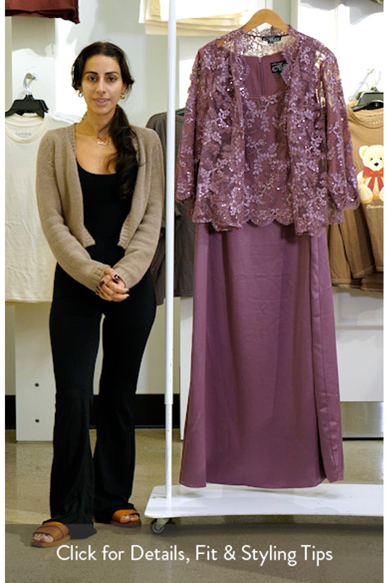 Embroidered Mock Two-Piece Gown with Jacket video