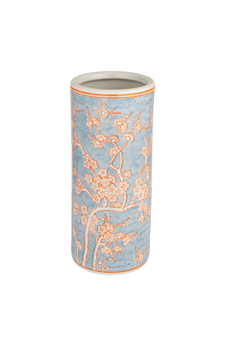 Storied Home Blue Ceramic Umbrella Stand, Main, color, 