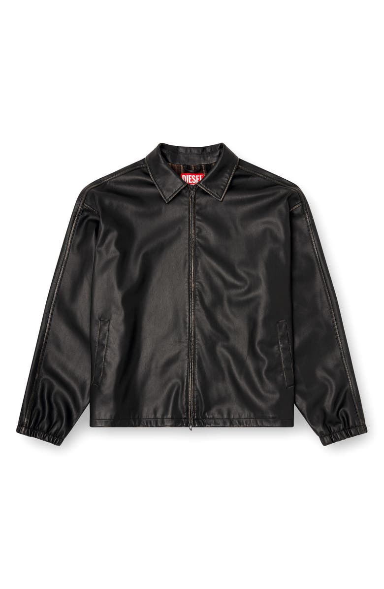DIESEL<sup>®</sup> J-Ake Oversize Faux Leather Jacket, Alternate, color, Deep/ Black