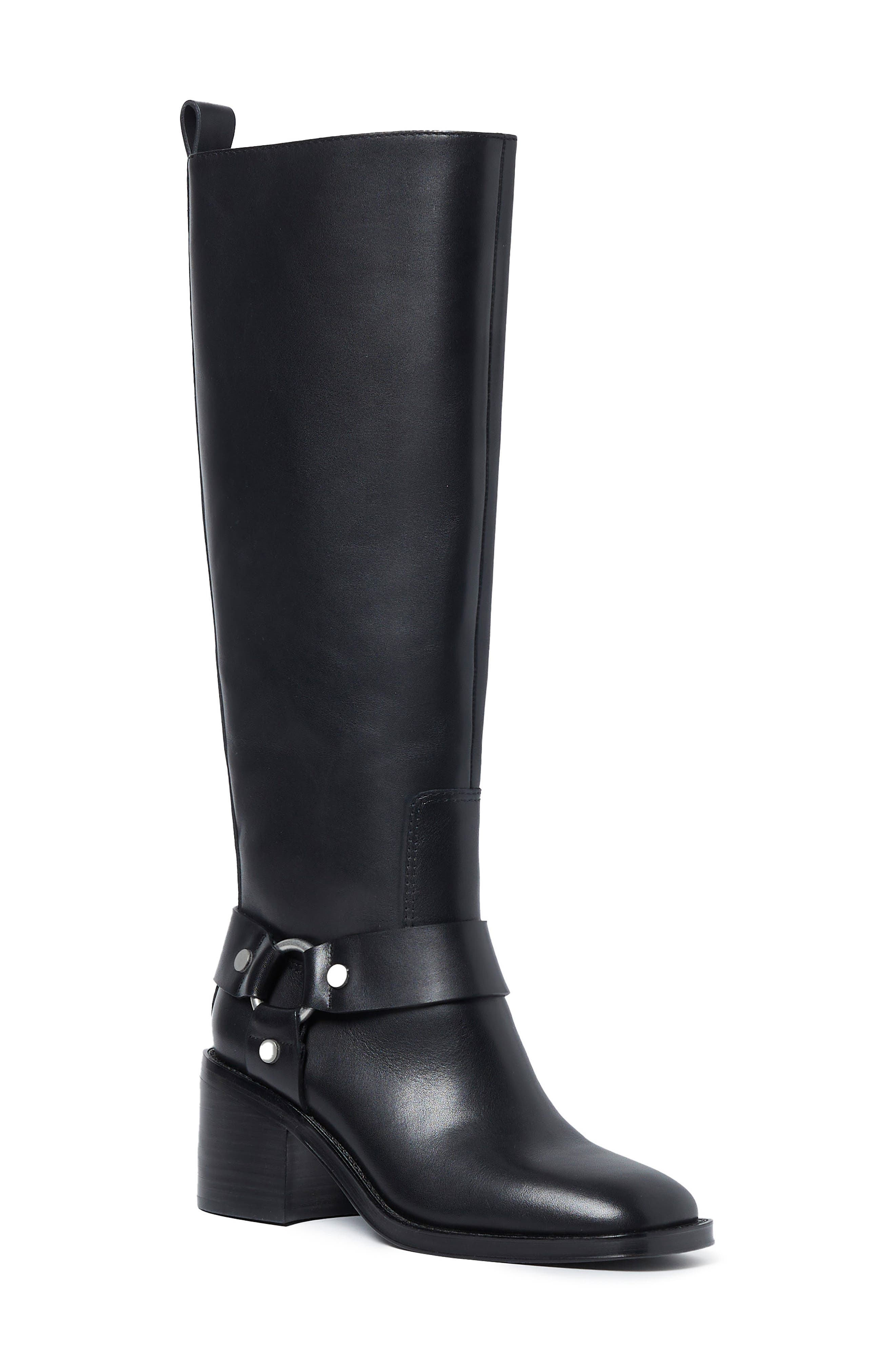 Loeffler Randall Audrey Engineer Knee High Boot, Main, color, Black