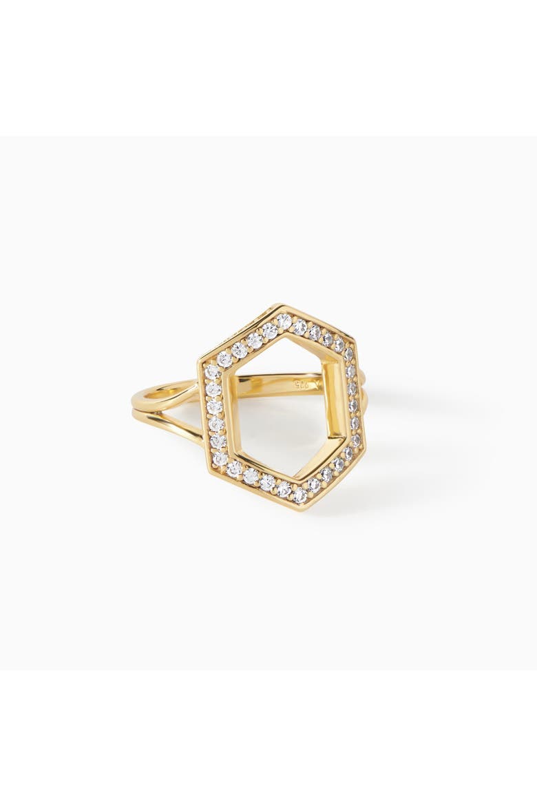 The Donna Ring, Alternate, color, Gold/Emerald CZ
