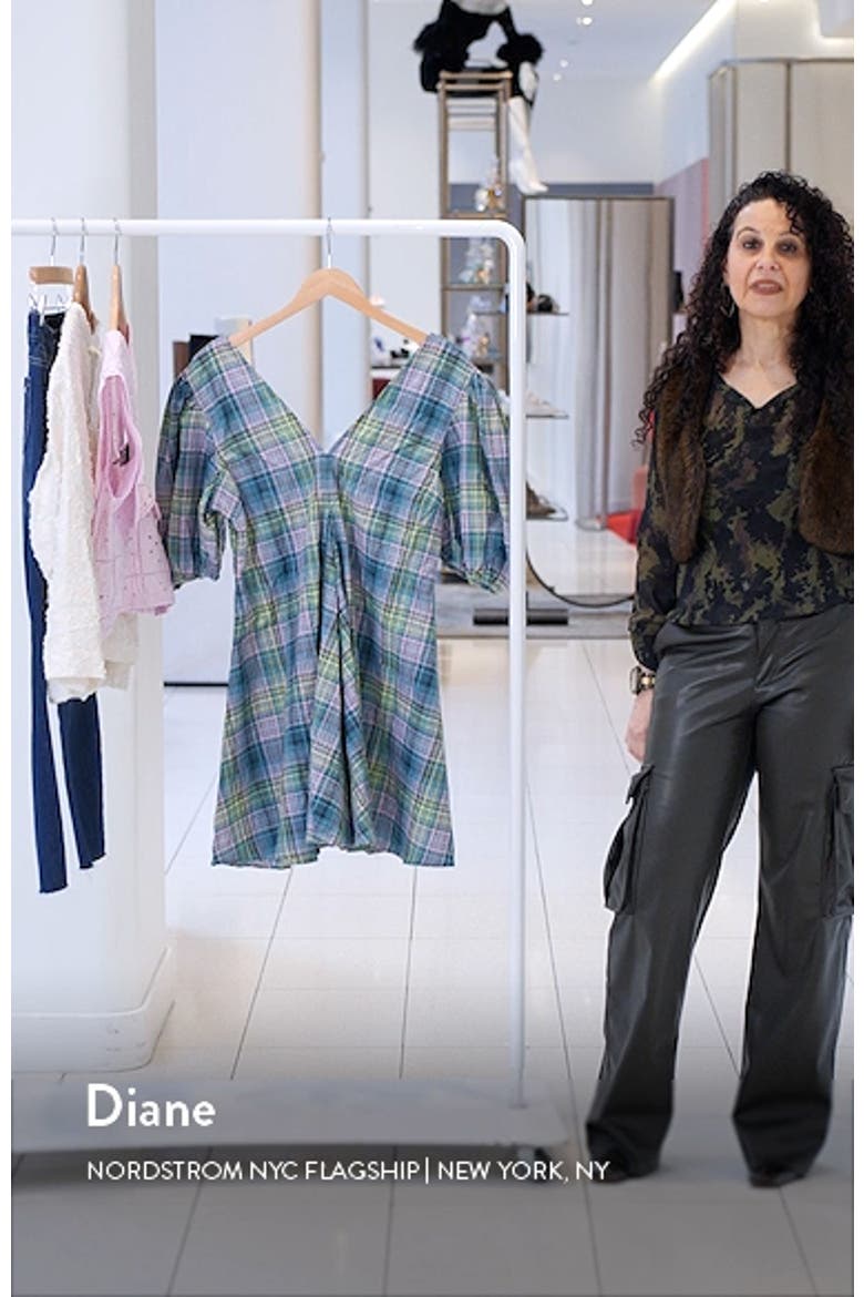 Plaid Check Organic Cotton Blend Seersucker Dress video
