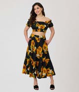 Unique Vintage 1950s Tiered Midi Skirt