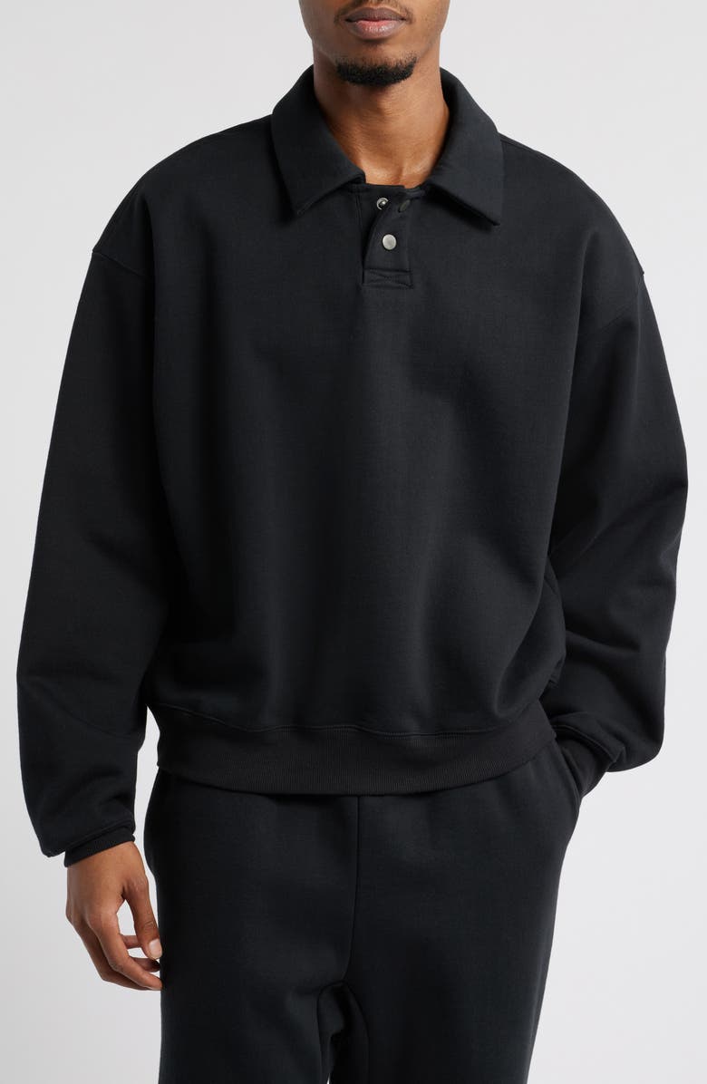 Elwood Heavyweight Fleece Polo Collar Sweatshirt, Main, color, 