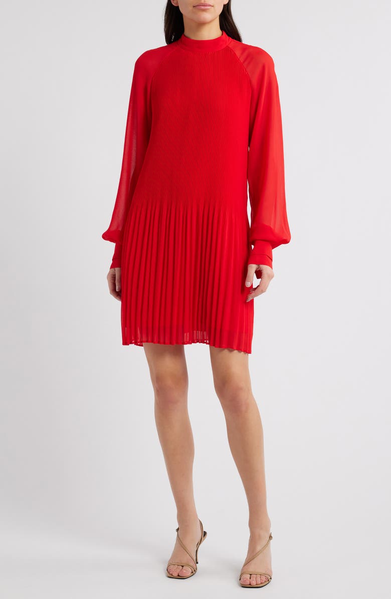 BOSS Dolumi Long Sleeve Shift Dress, Main, color, Goji Berry