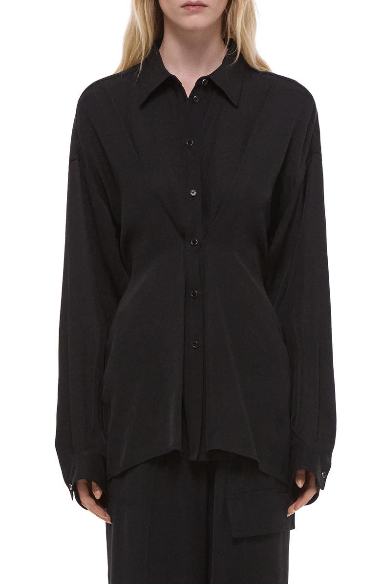 Helmut Lang Cinched Long Sleeve Shirt, Main, color, 