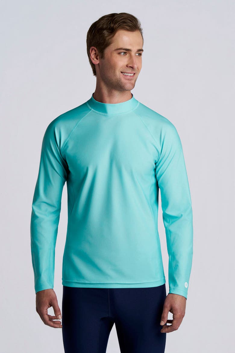 Men's Tulum Surf Long Sleeve Rash Guard, UPF 50+ Sun Protection, Alternate, color, Coolibar Blue