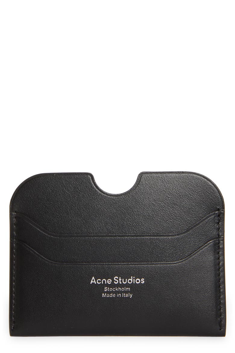 Large Elmas Leather Card Holder, Main, color, BLACK