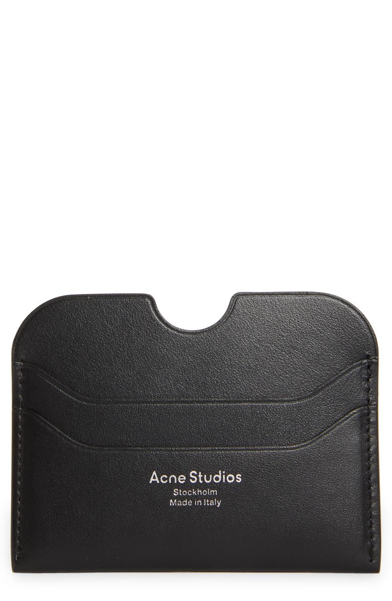Acne Studios Large Elmas Leather Card Holder, Main, color, Black