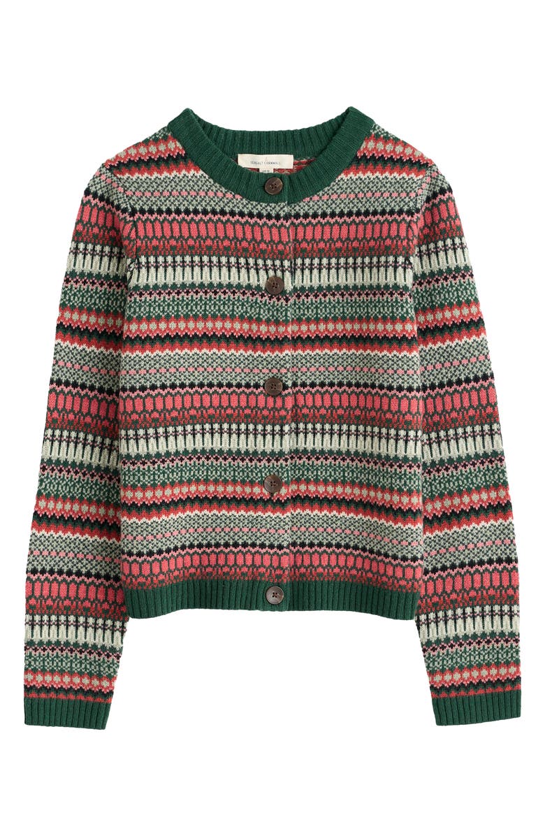 Seasalt Cornwall Percella Cove Fair Isle Merino Wool Blend Cardigan, Alternate, color, Weaving Needle Dark