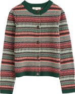 Seasalt Cornwall Percella Cove Fair Isle Merino Wool Blend Cardigan
