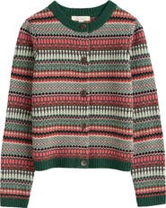 Seasalt Cornwall Percella Cove Fair Isle Merino Wool Blend Cardigan