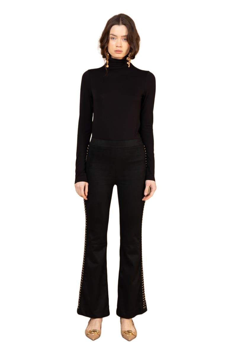 Hale Bob Alexia Suede Studs Pant, Alternate, color, 