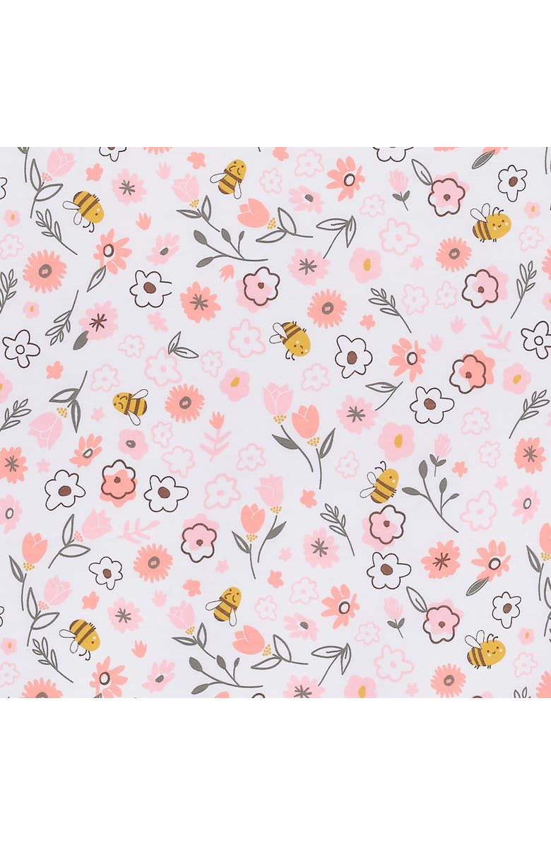 Lambs & Ivy Little Garden 100% Cotton Floral Fitted Crib/Toddler Sheet, Alternate, color, Pink Floral