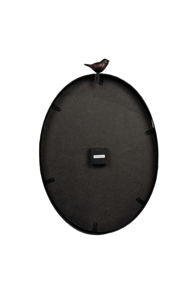 Storied Home Oval Metal Wall Clock with Bird, Antique Bronze, Alternate, color, 