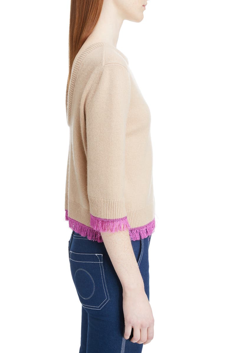 Chloé Fringe Edge Cashmere Sweater, Alternate, color,