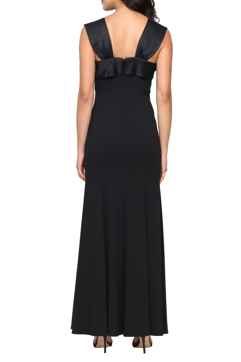 Embellished Mermaid Gown, Alternate, color, BLACK