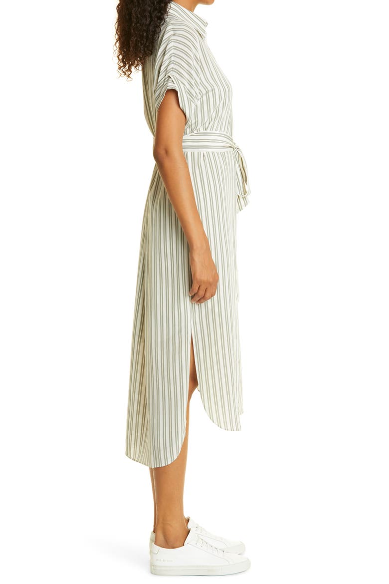 Tie Waist Silk Dress, Alternate, color, SILVER MULTI