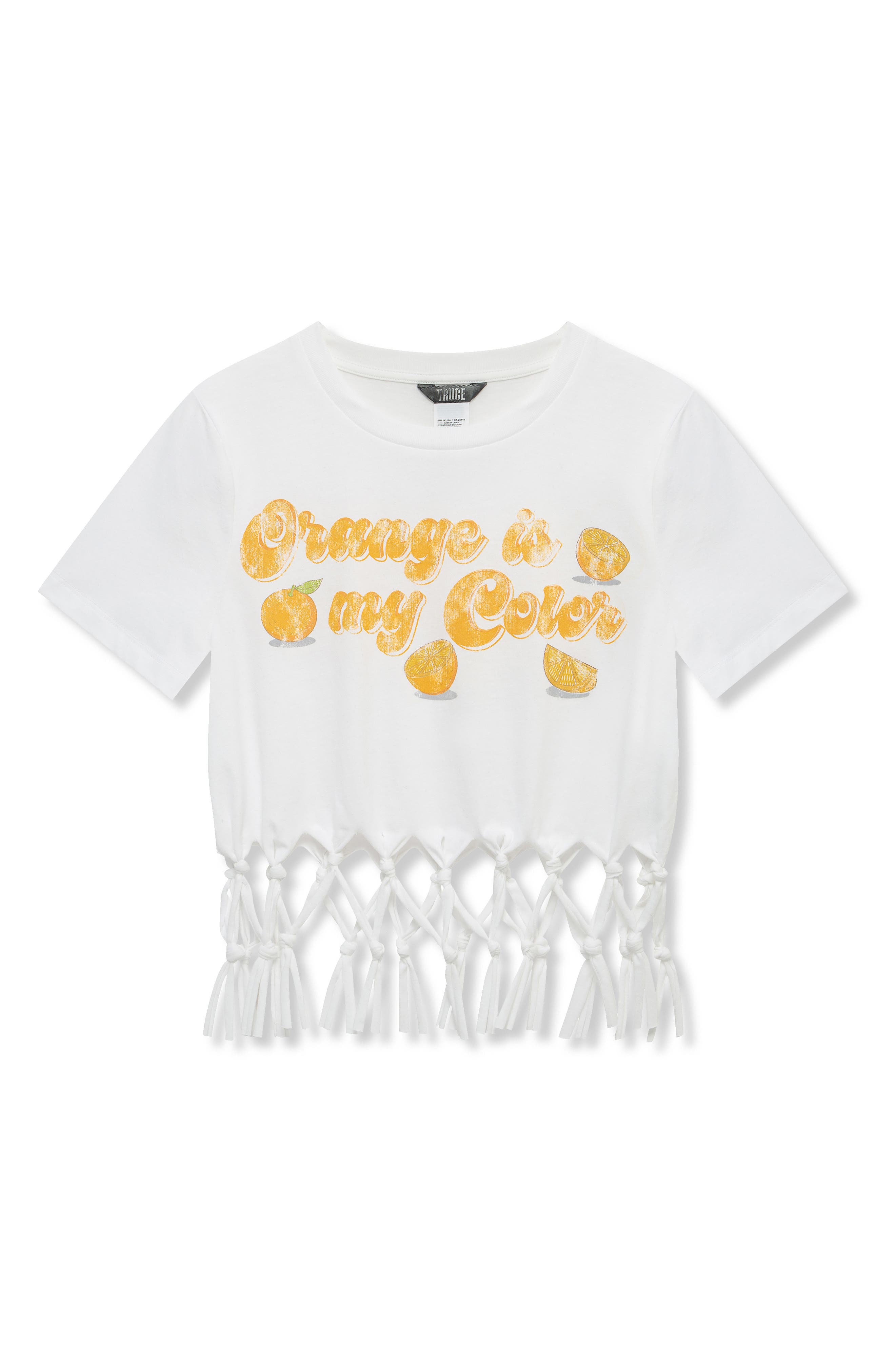Truce Kids' Fringed Cotton Graphic T-Shirt