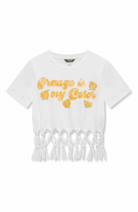Truce Kids' Fringed Cotton Graphic T-Shirt