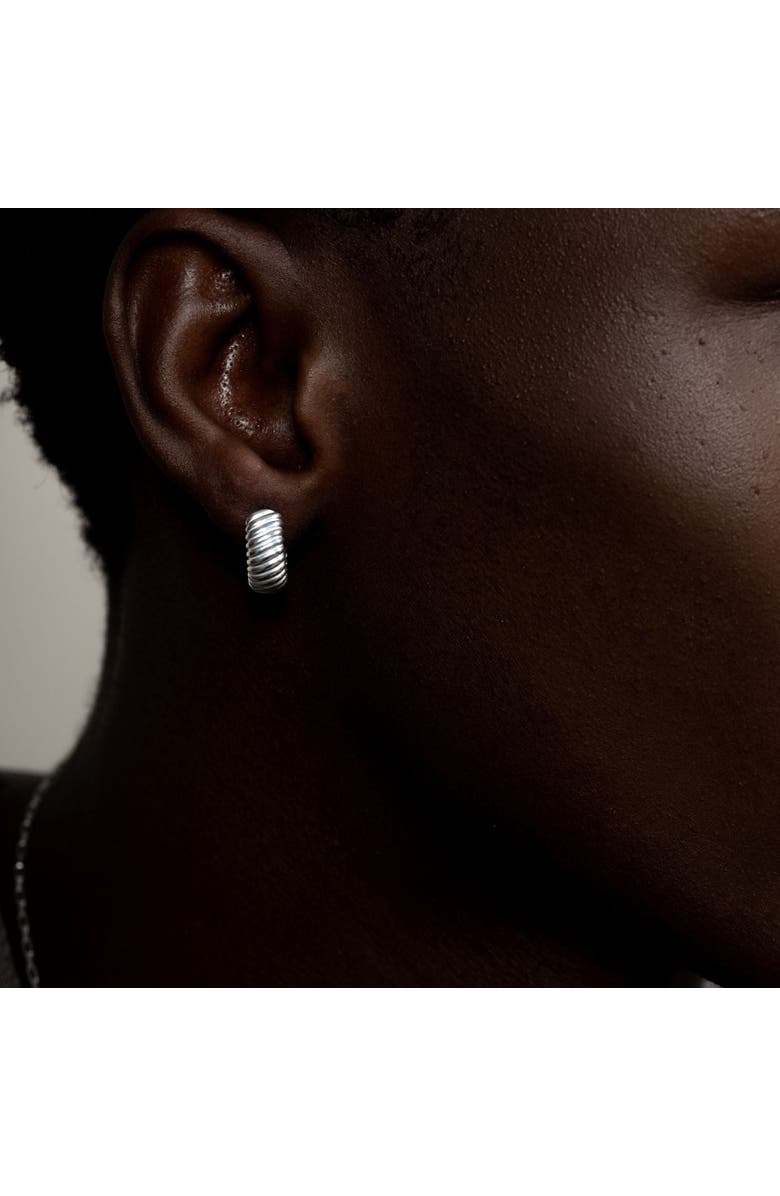 Dower & Hall Wide Twist Huggie Hoops, Alternate, color, Sterling Silver