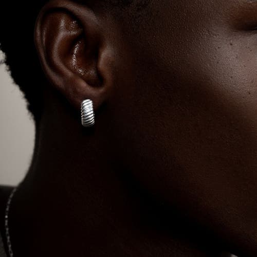 Dower & Hall Wide Twist Huggie Hoops In Metallic