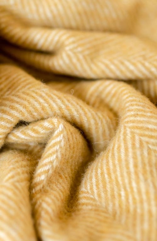 Tbco Recycled Wool Blend Throw Blanket In Yellow