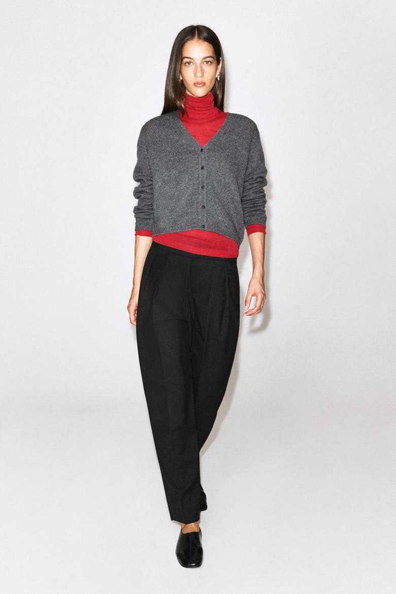 Cashmere V-Neck Cardigan, Alternate, color, GRAY