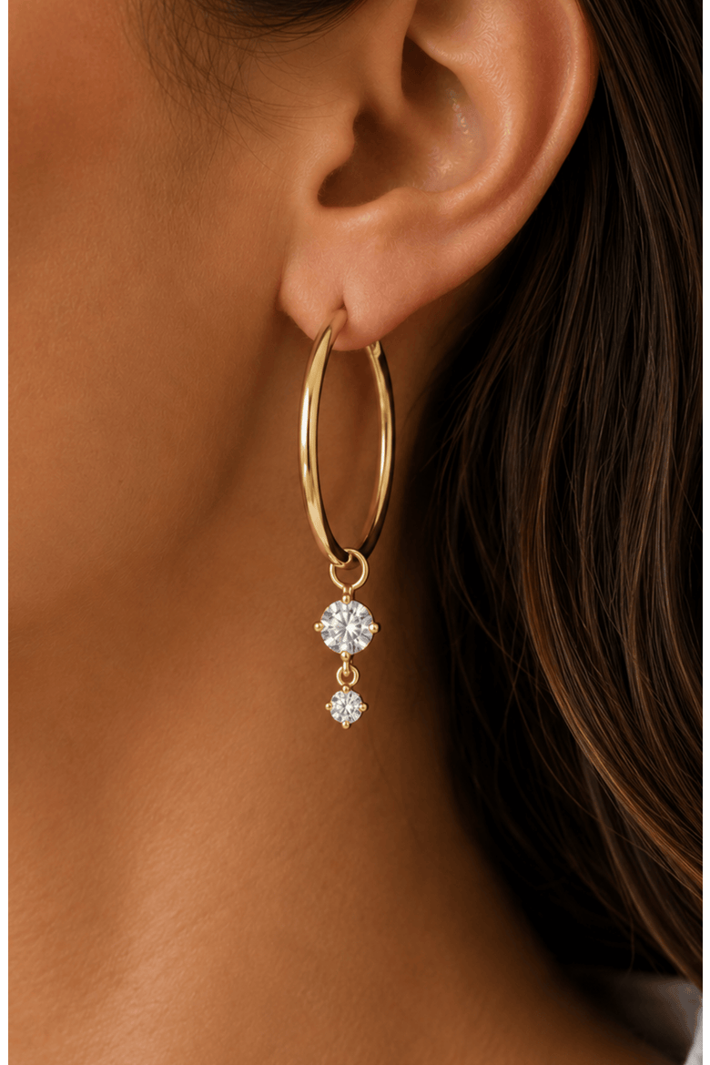 Starlight Lab Diamond Earring Charms in 14K Gold, Alternate, color, Yellow Gold
