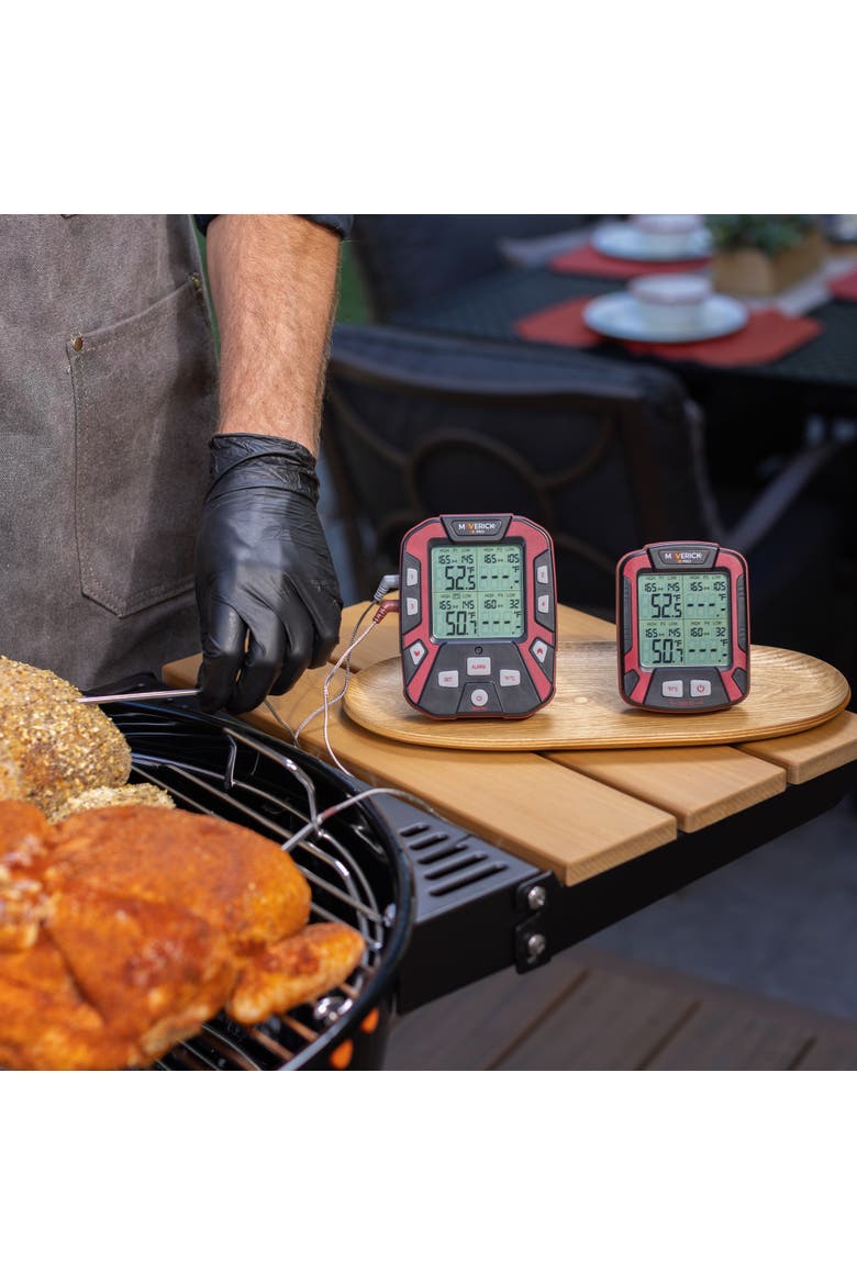 Extended Range Professional Wireless Thermometer, Four Probe, Alternate, color, Black/Red