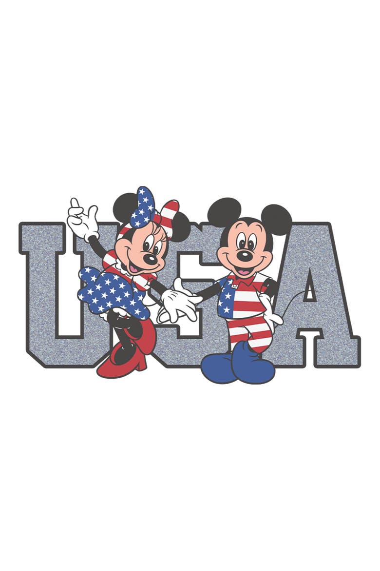 Men's Mickey & Friends The American Couple  Graphic T-Shirt, Alternate, color, White