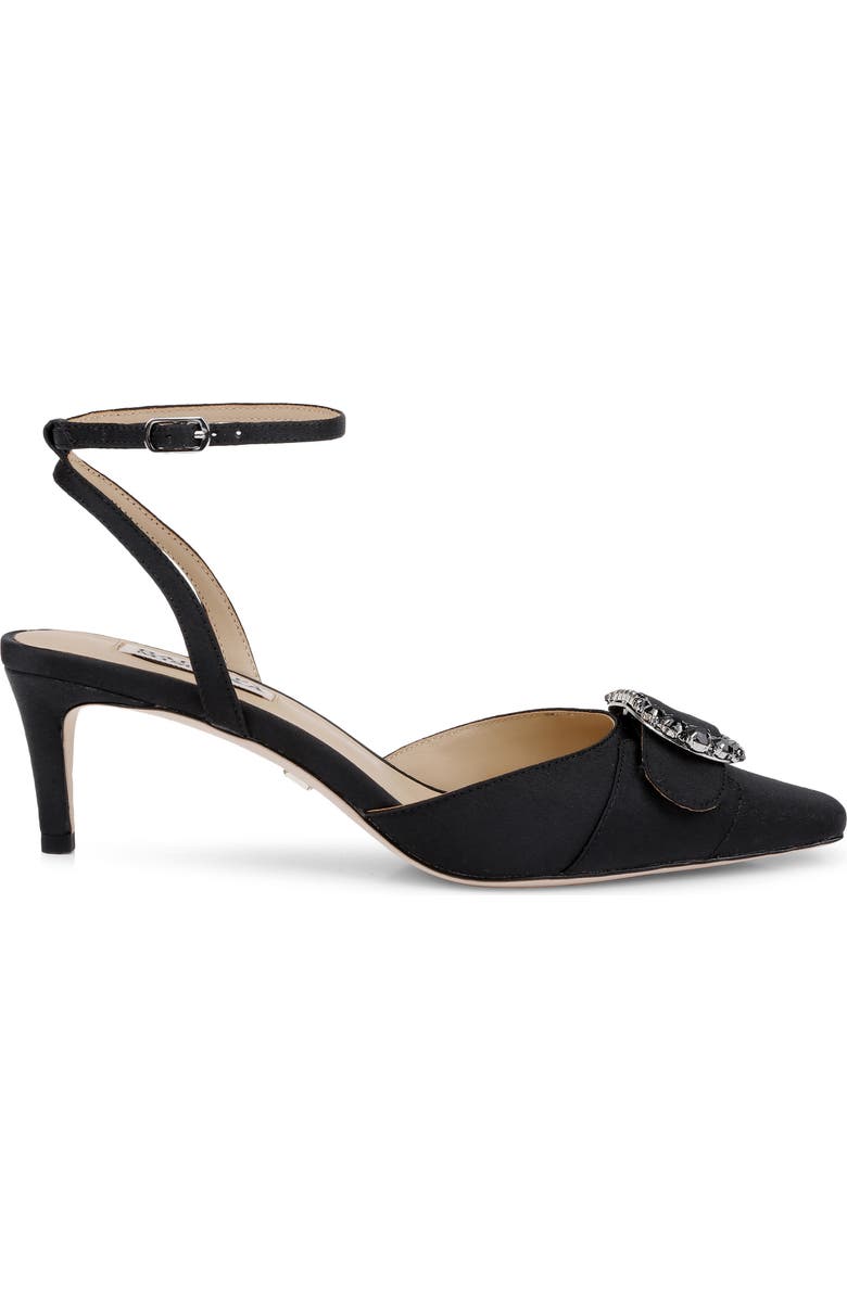 BADGLEY MISCHKA Odesza Kitten Heel Ankle Strap Pump, Alternate, color, Black Crepe