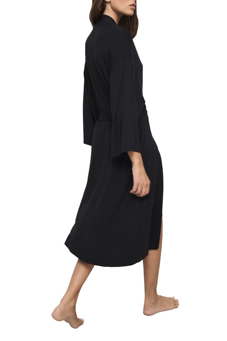 Gisele Longline Robe, Alternate, color, BLACK