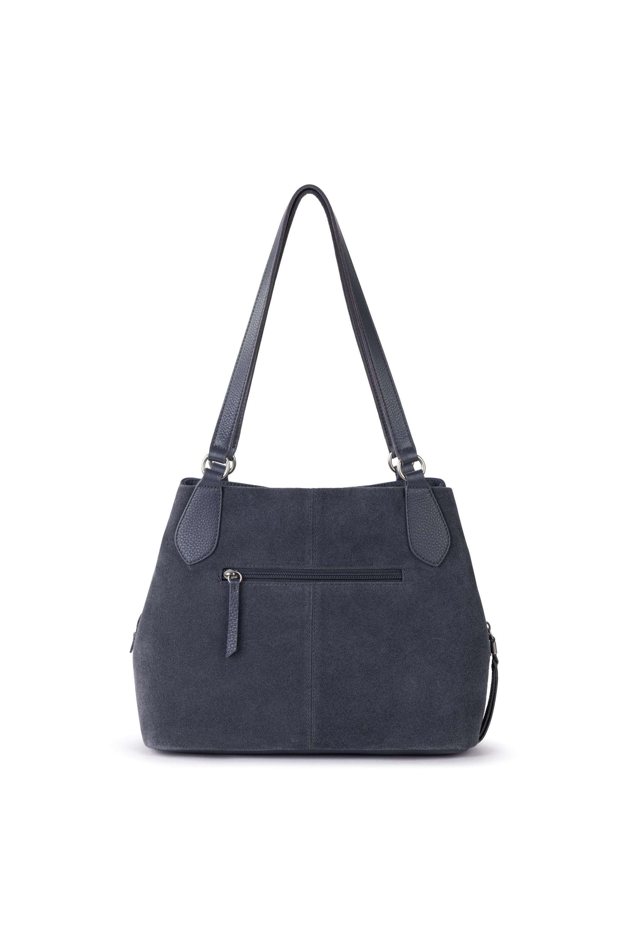 Melrose Leather Satchel, Alternate, color, Storm Grey Suede