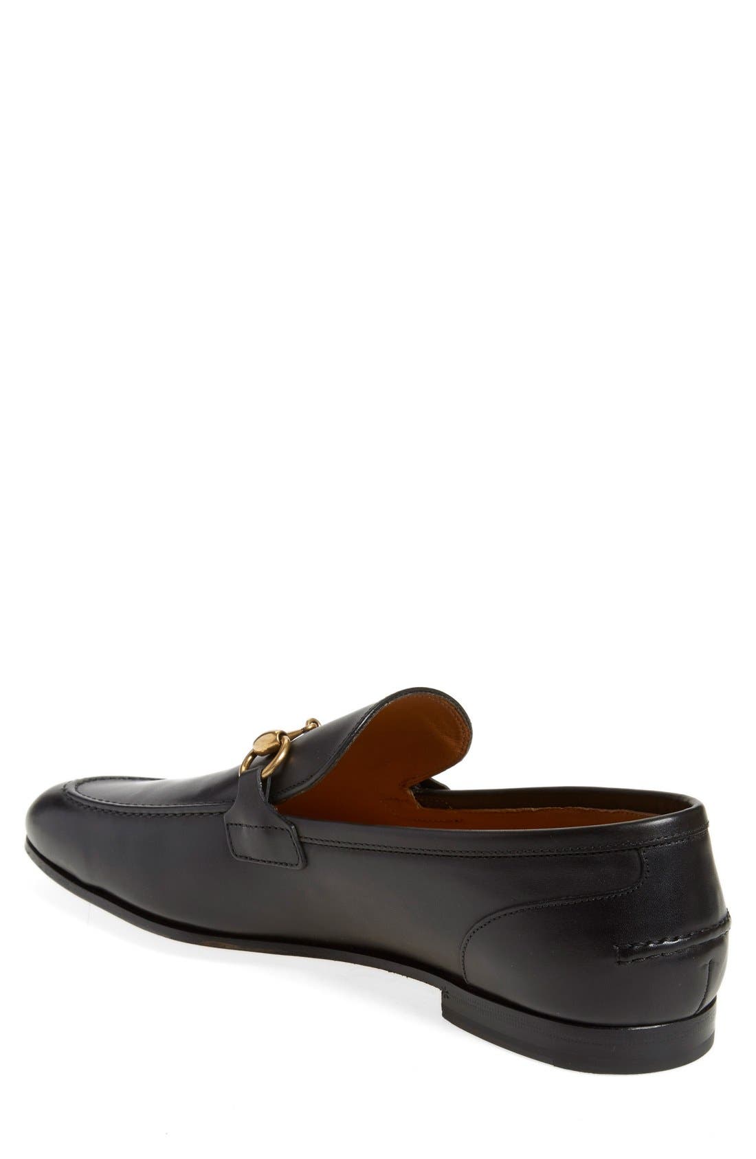 Gucci Jordaan Horsebit Loafer, Alternate, color, Black Leather