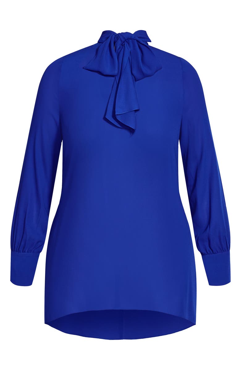 City Chic Bow Neck Dress, Alternate, color, 