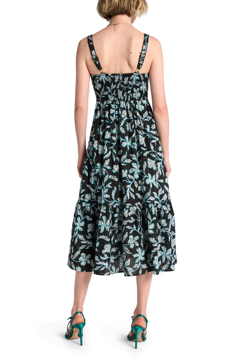 Floral Cotton Sundress, Alternate, color, CAVIAR