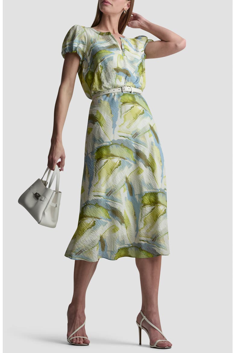 Abstract Print Voile Midi Dress, Alternate, color, MARCH WATERCOLOR