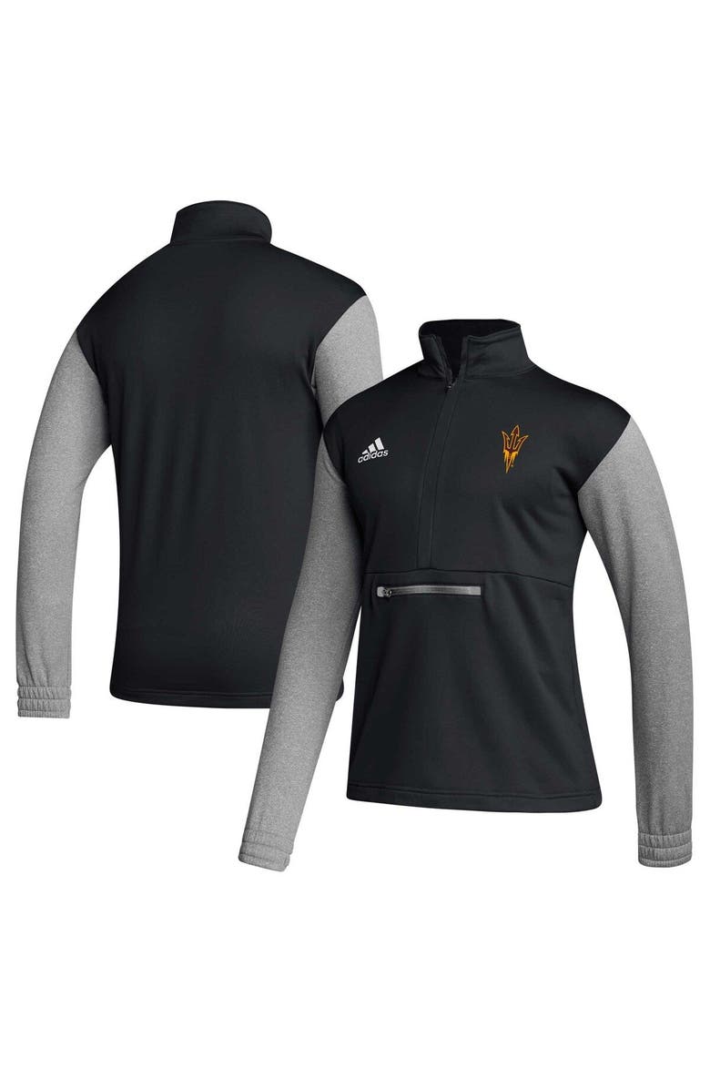 adidas Men's adidas Black Arizona State Sun Devils Sideline AEROREADY Half-Zip Top, Alternate, color, Black