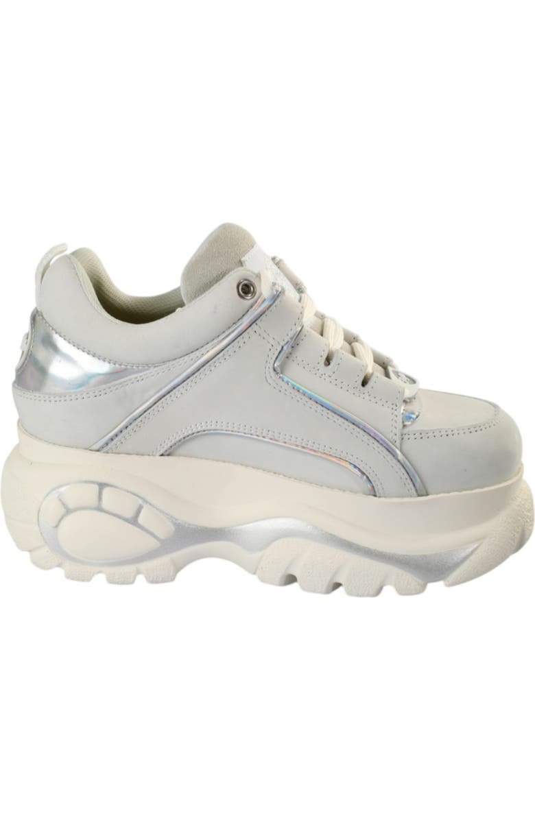 Buffalo Boots Classic Low Leather Sneaker, Alternate, color, Offwhite/Silver
