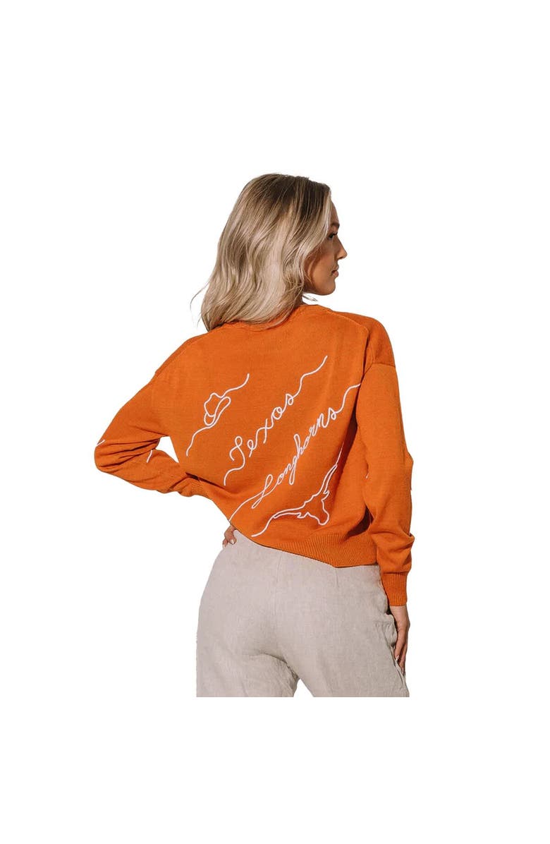 KADYLUXE Women's Texas Orange Texas Longhorns Love Note Embroidered Pullover Sweater, Alternate, color, Orange