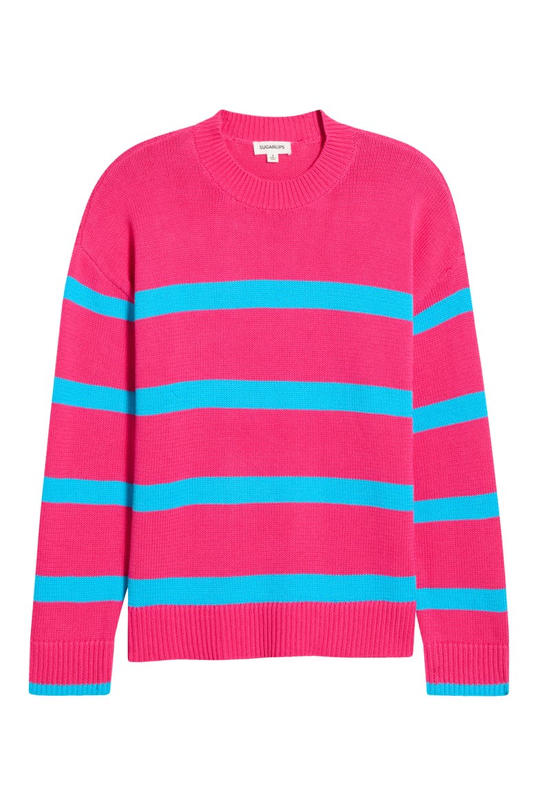 Saphy Stripe Sweater, Alternate, color, FUCHSIA-MULTI