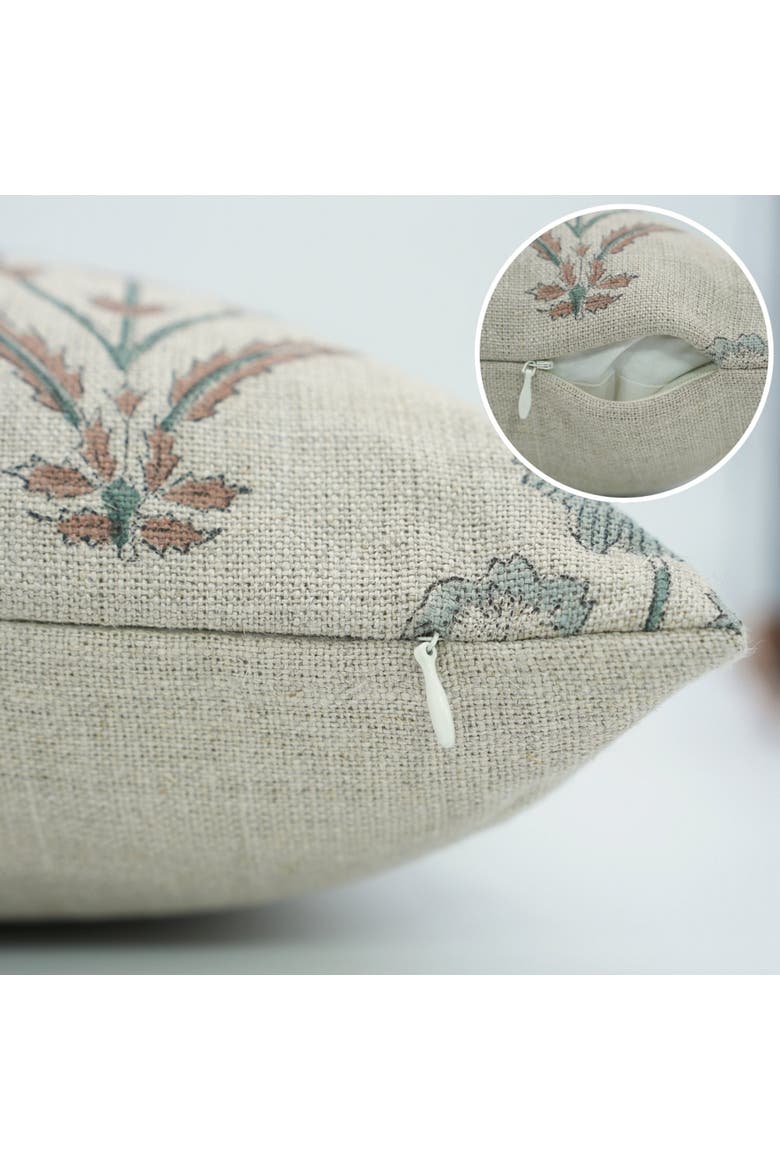 Amitabh Handmade Block Printed Linen Cover, Alternate, color, Grey