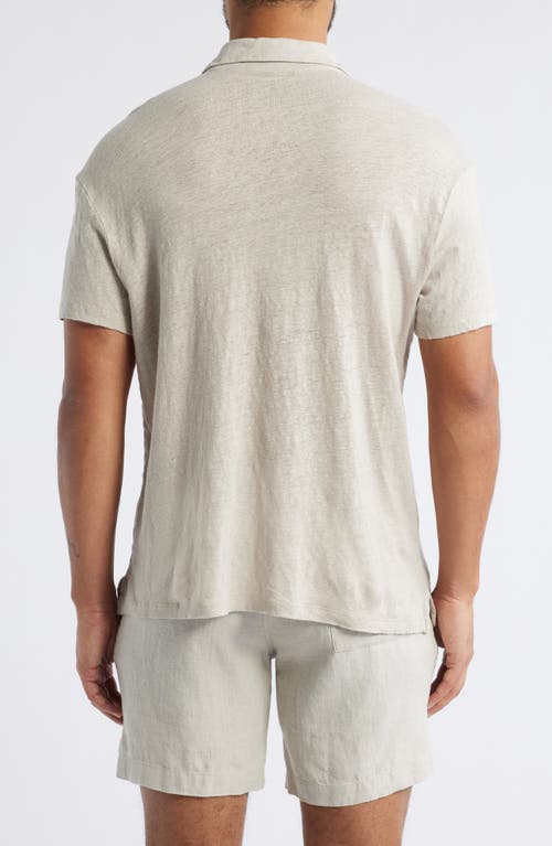 Alex Crane  Linen Polo In Bone