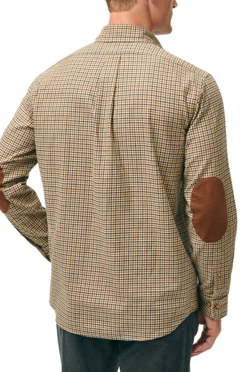 Brooks Brothers Flannel Button-down Shirt In Khakichk