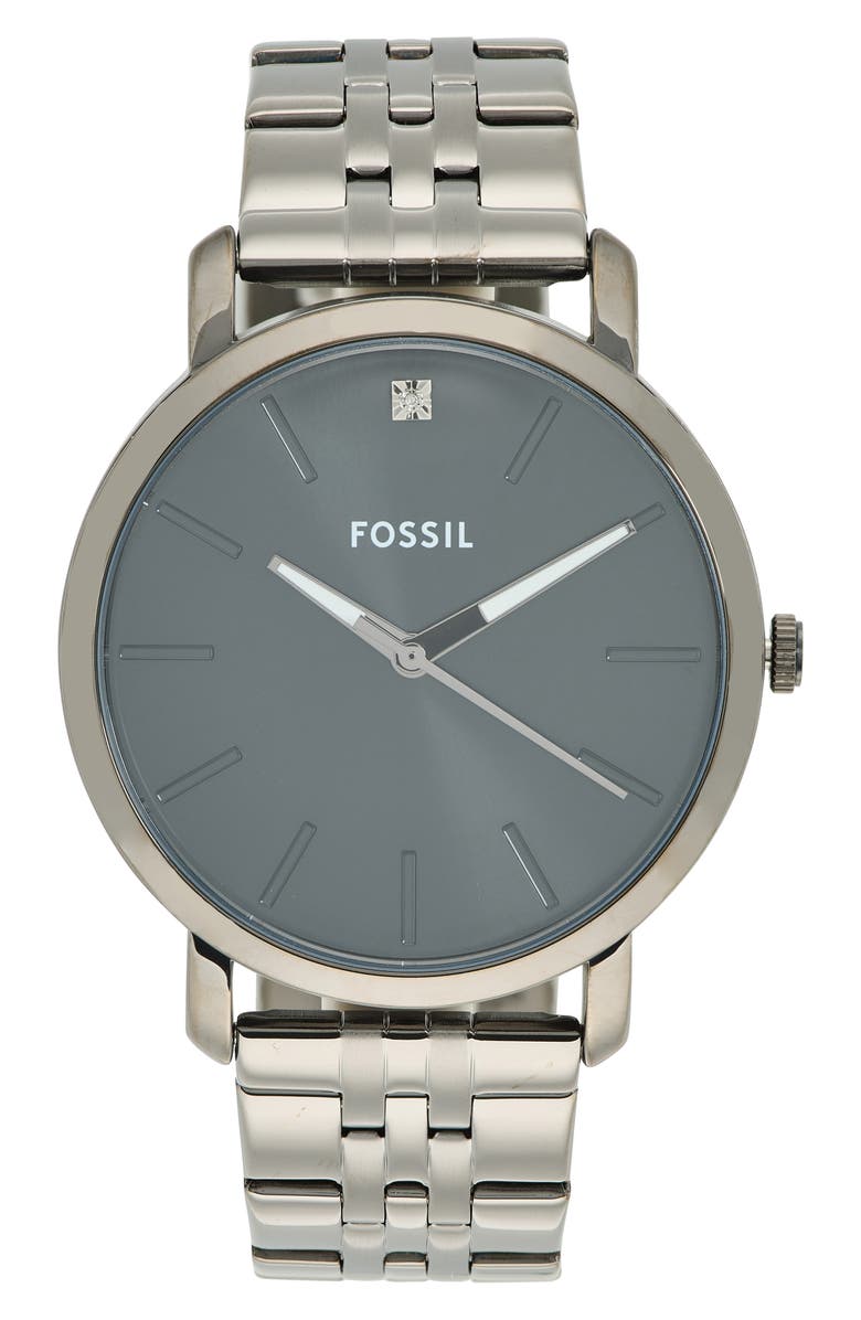Fossil Lux Luther Bracelet Watch, 44mm, Main, color, Smoke